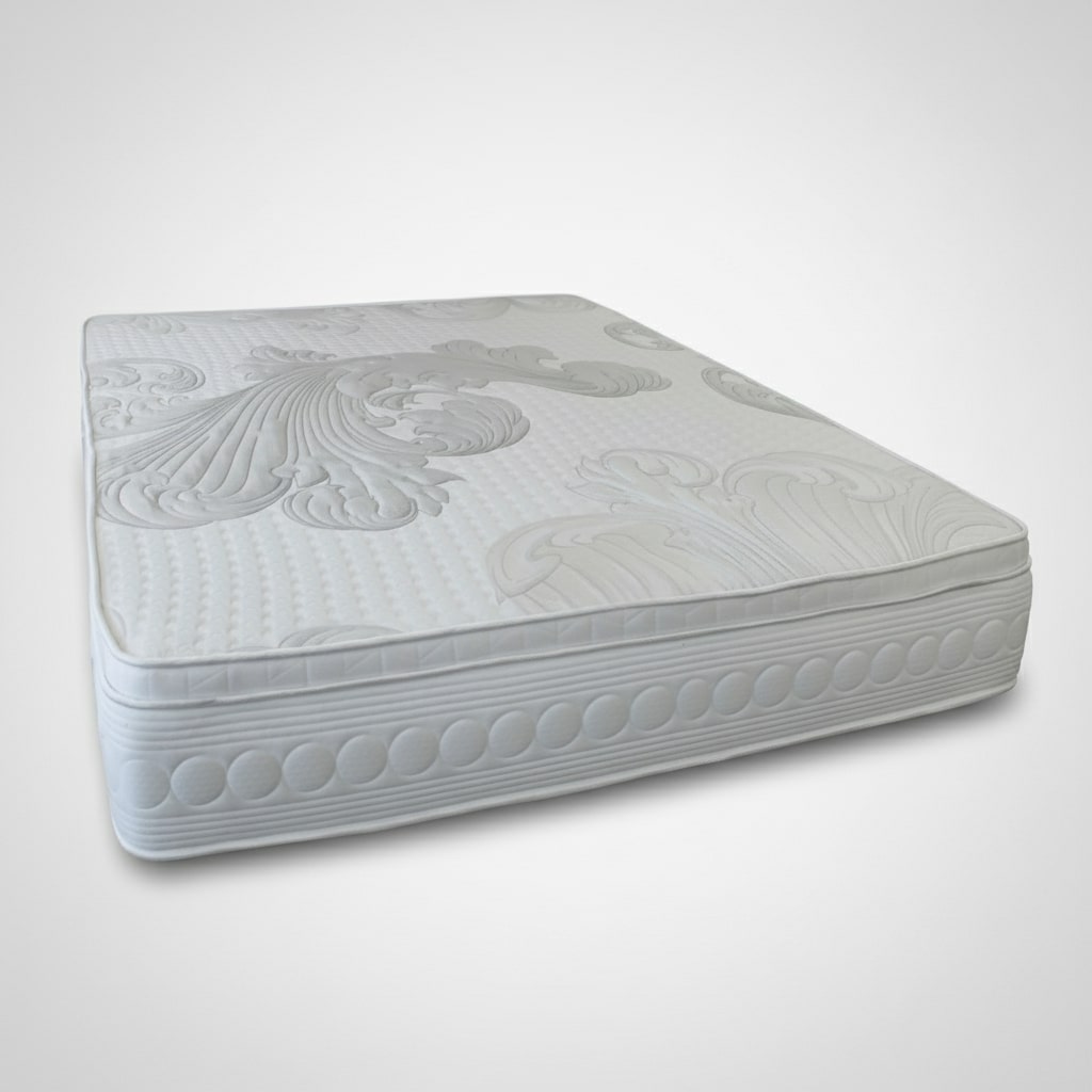 Mattress with textured surface on a white background