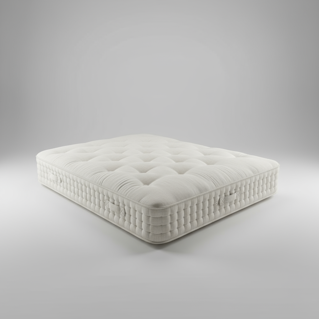 White mattress on a gray background