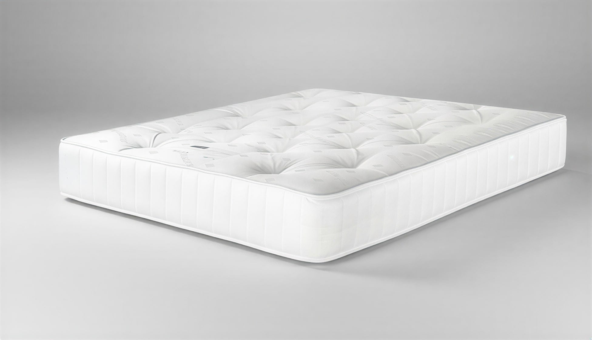 White orthopaedic mattress on a gray background